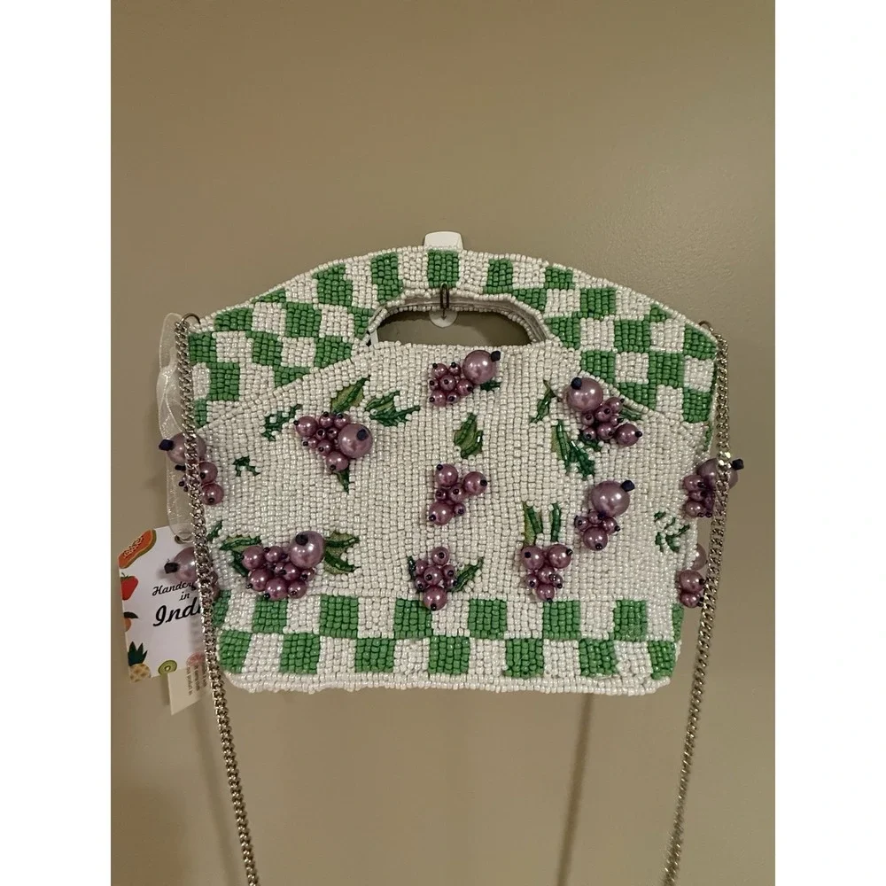 Viral New Release Blueberry Beaded Checkered‎ Clutch Crossbody Bag India